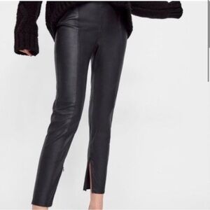 Black Faux Leather Pants/Leggings with zipper